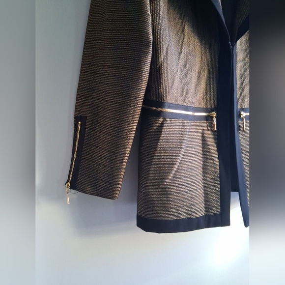 Vintage Nubiano Blazer Black Gold Regency Wedding Workwear Office 8 - Picture 3 of 8